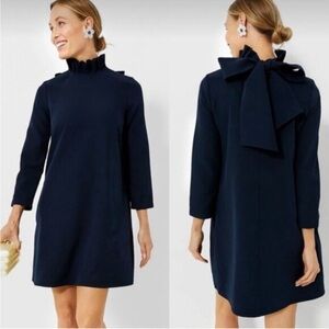 Tuckernuck | Daphne High Neck 3/4 Sleeve Mini dress in navy Size XL